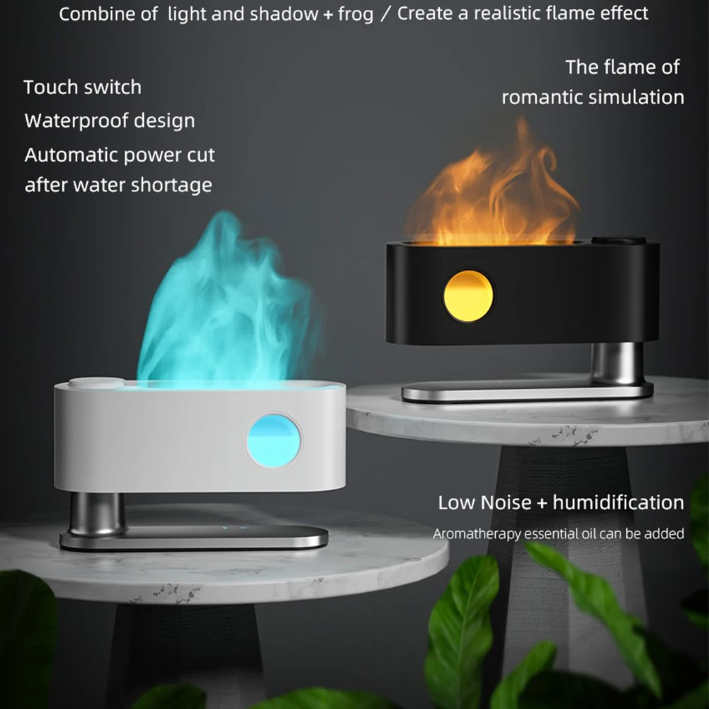 Innovativo diffusore di aromi di fuoco Nebbia fredda Umidificatori d'aria con aroma di fiamma a LED USB progettati per utilizzare silenziosamente, questo diffusore