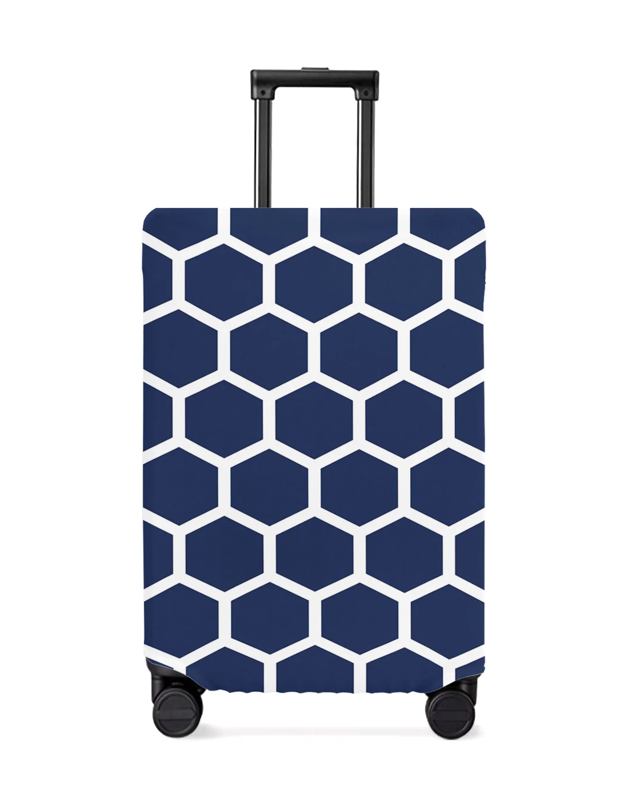 Morocco Hexagonal Indigo Blue Geometric Luggage Protective Cover Travel Accessories Suitcase Elastic Dust Case Protect Sleeve