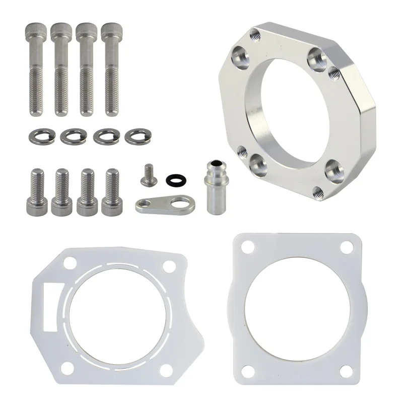 K-Swap Throttle Body Adapter Spacer Silver Aluminum For Honda K20 K24 ZDX To RBC 2006-2015 Civic Si Racing Thermal Gasket