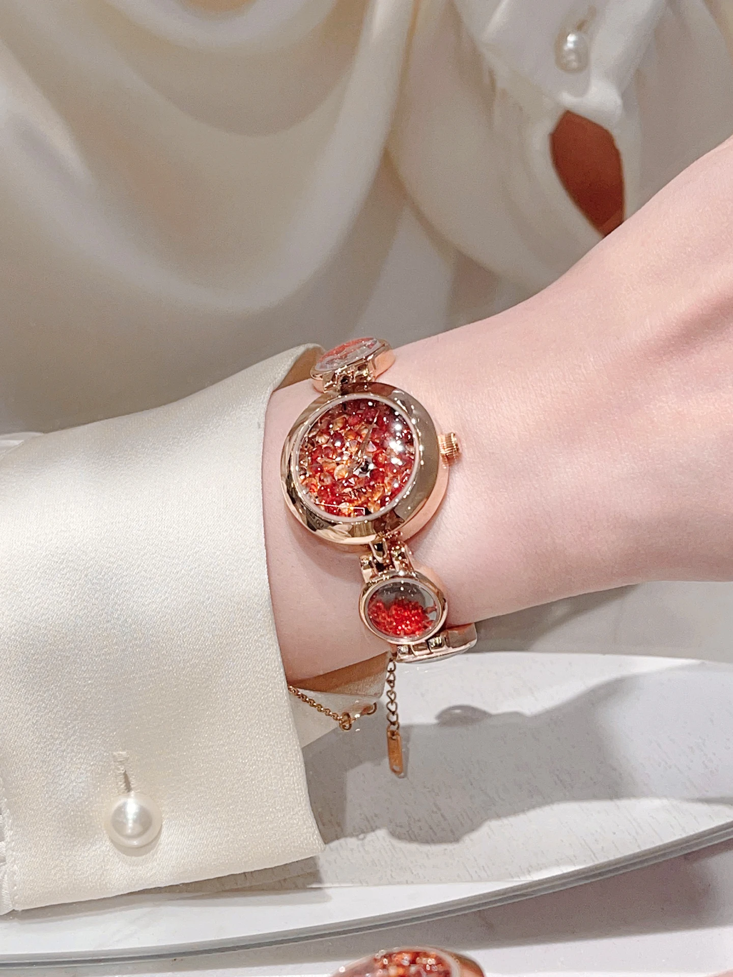 SALE!!! Discount Melissa Crystal Rhinestones Lady Women\'s Watch Japan Mov\'t Fashion Hours Ceramic Bracelet Girl\'s Gift Box