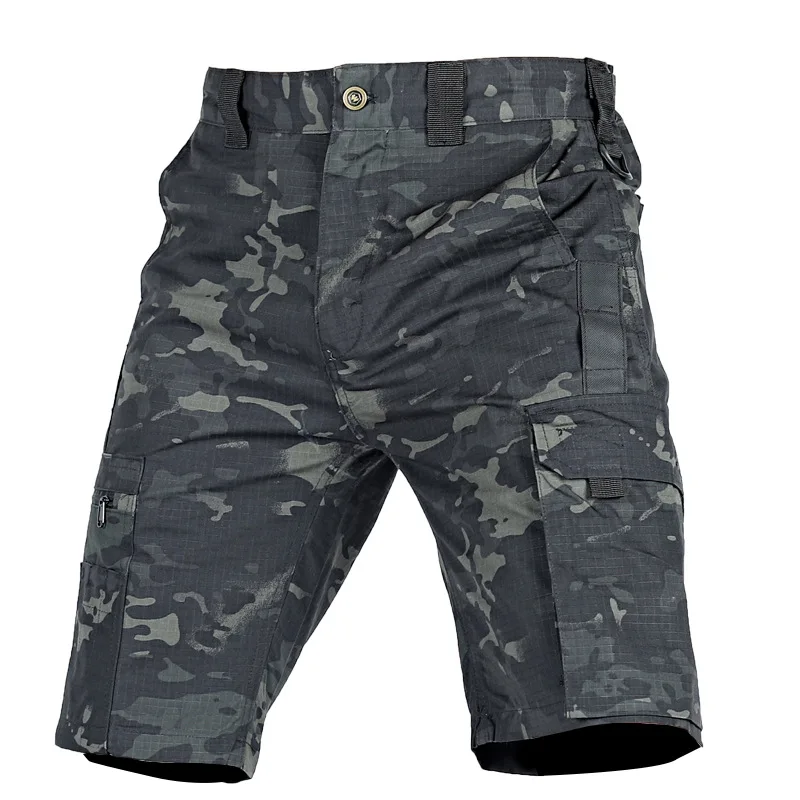 DulShorts-Bermuda Cargo pour Homme, Pantalon Court, Imperméable, Multi-Poches, Camouflage, Ripstop, FjZip, Extérieur, Été