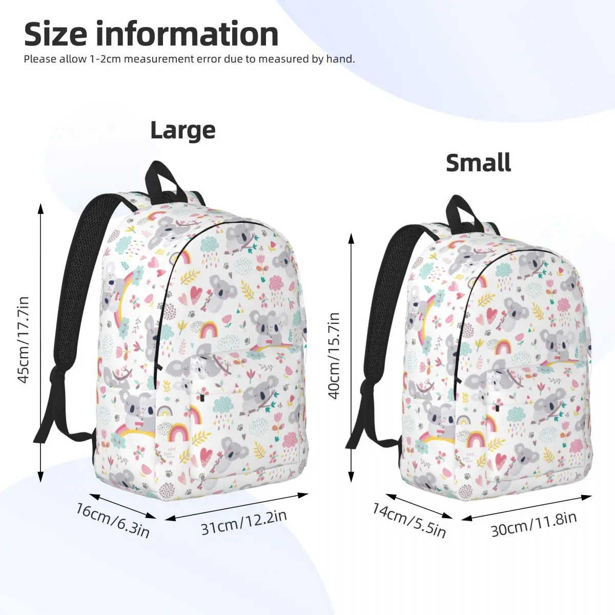 Lovely Koala Bear Cartoon Bagpack per ragazza Kid Student Schoolbag Bookbag Daypack regali di compleanno per bambini figlia