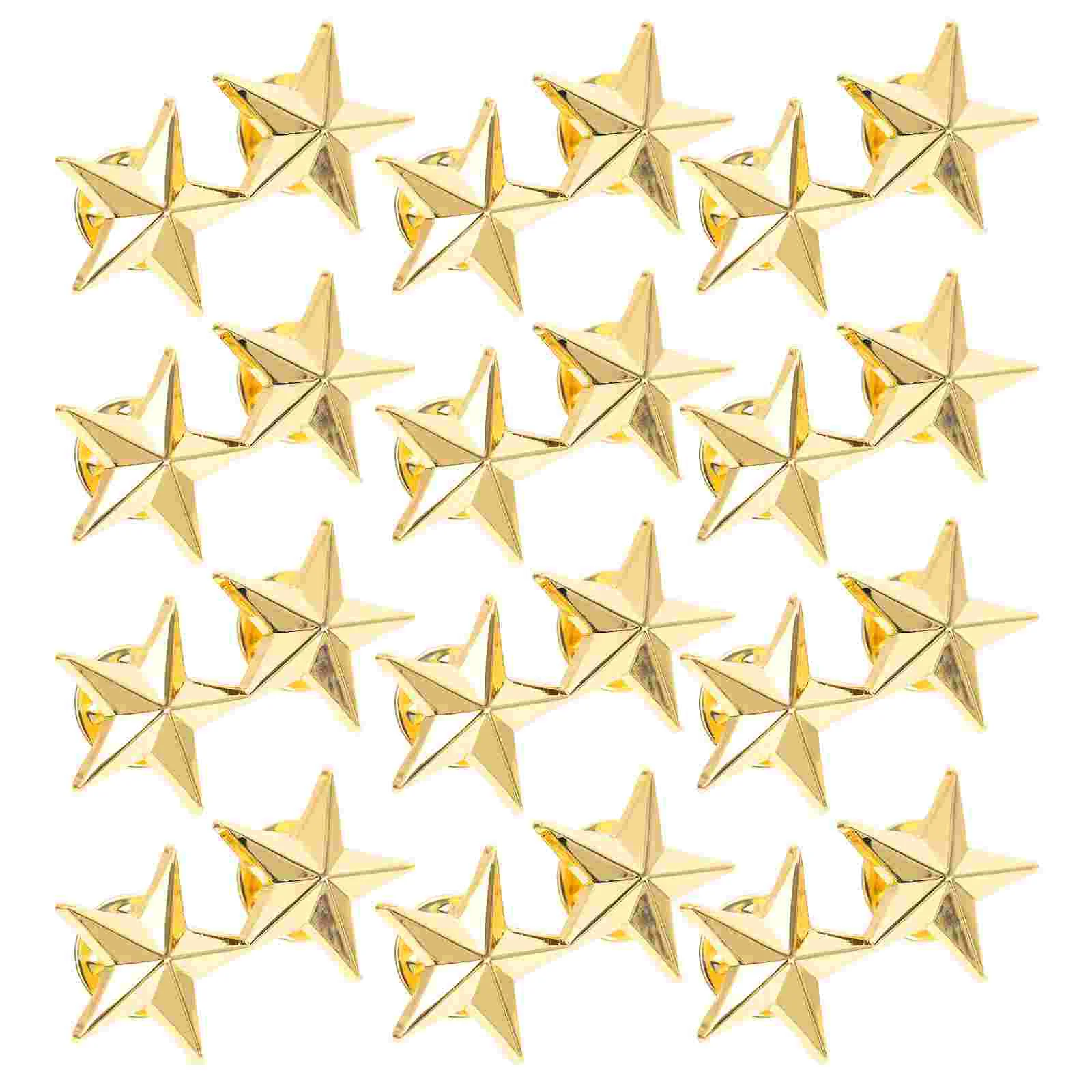 

12 Pcs Pentagram Badge Hat Accessories Star Shape Badges Grace Rating Zinc Alloy