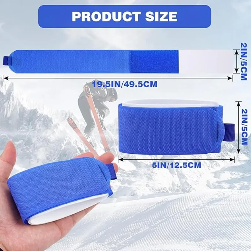 Adjustable Ski Wrap Straps Skis Band Storage Ski Fastener Tape Ski Storage Tie with Protective Pad Skis Accessories Winter Sport