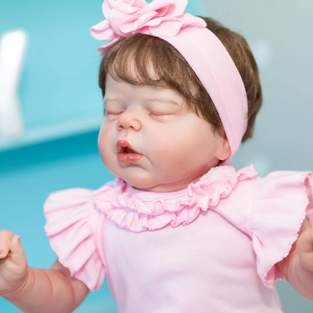 

55CM Bebe Reborn Doll Alexis Lifelike Newborn Sleeping Dolls Soft Touch Cuddly Baby 3D Skin Visibile Veins High Quality Art Doll