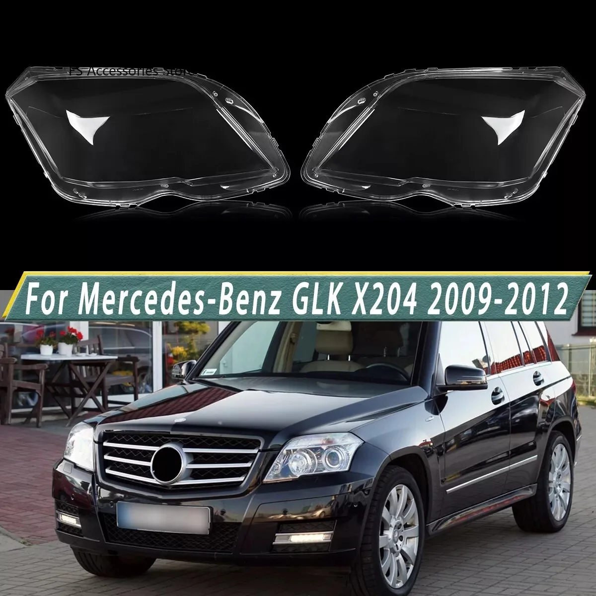 L/R Headlight Lens Cover For Mercedes-Benz GLK-Class GLK300 GLK350 X204 2008-2012 Headlight Shell Transparent Lampshade Lens