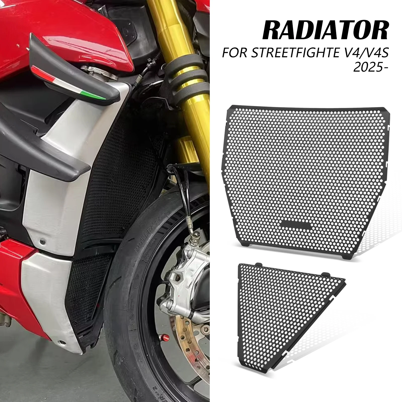 

Для Ducati Streetfighter V4S 2025+ Новинка 2025: Комплект защиты радиатора Streetfighter V4, защитная решетка радиатора для мотоцикла