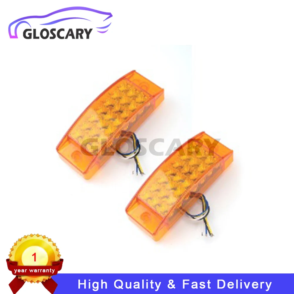 

2 шт., 5,9 дюйма, янтарный боковой габаритный фонарь, указатели поворота, светодиодные 6 "x 2", прямоугольные габаритные огни для прицепа, грузовика, автофургона