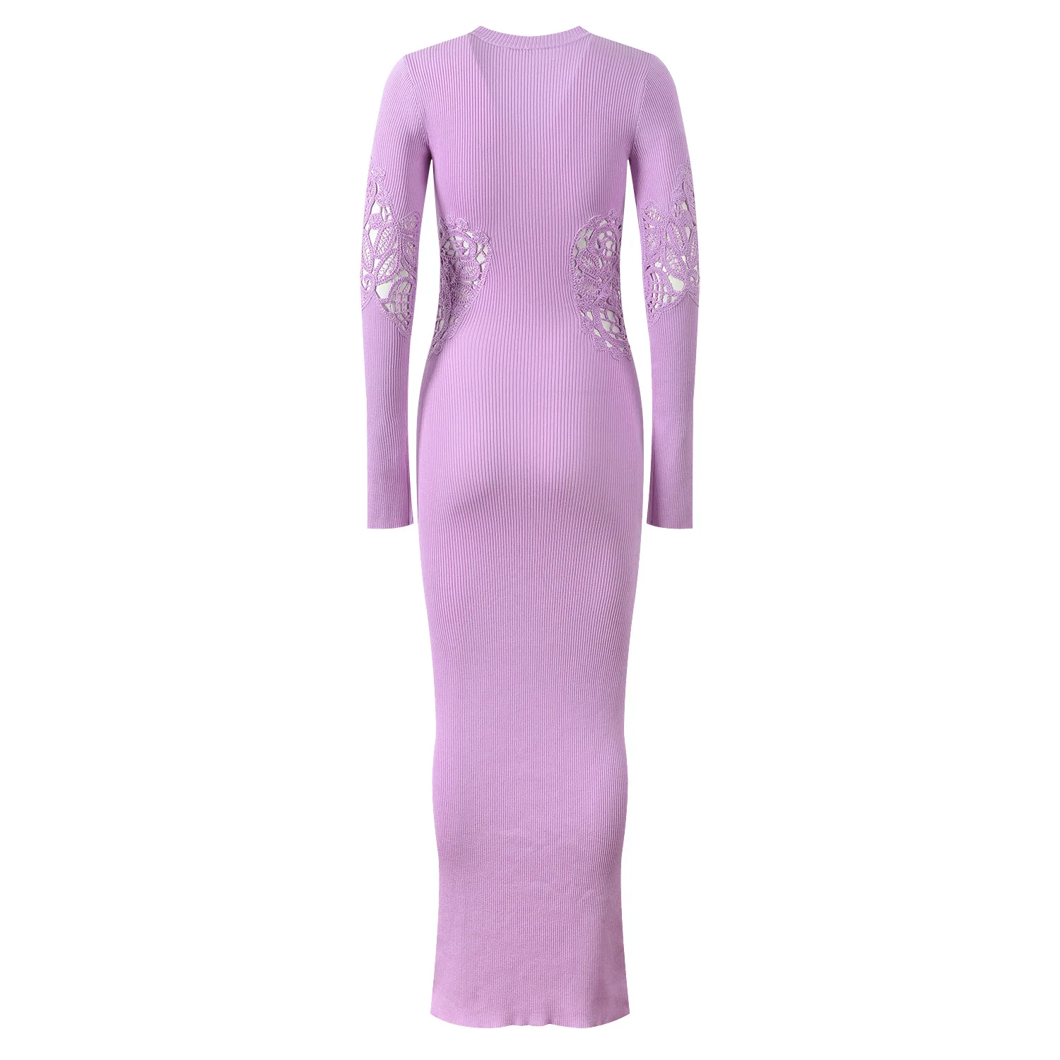 ZJYT Spring Autumn New Long Sleeve Knitting Sweater Dresses for Women 2026 Hollow Out Sheath Bodycon Dress Party Female Vestidos