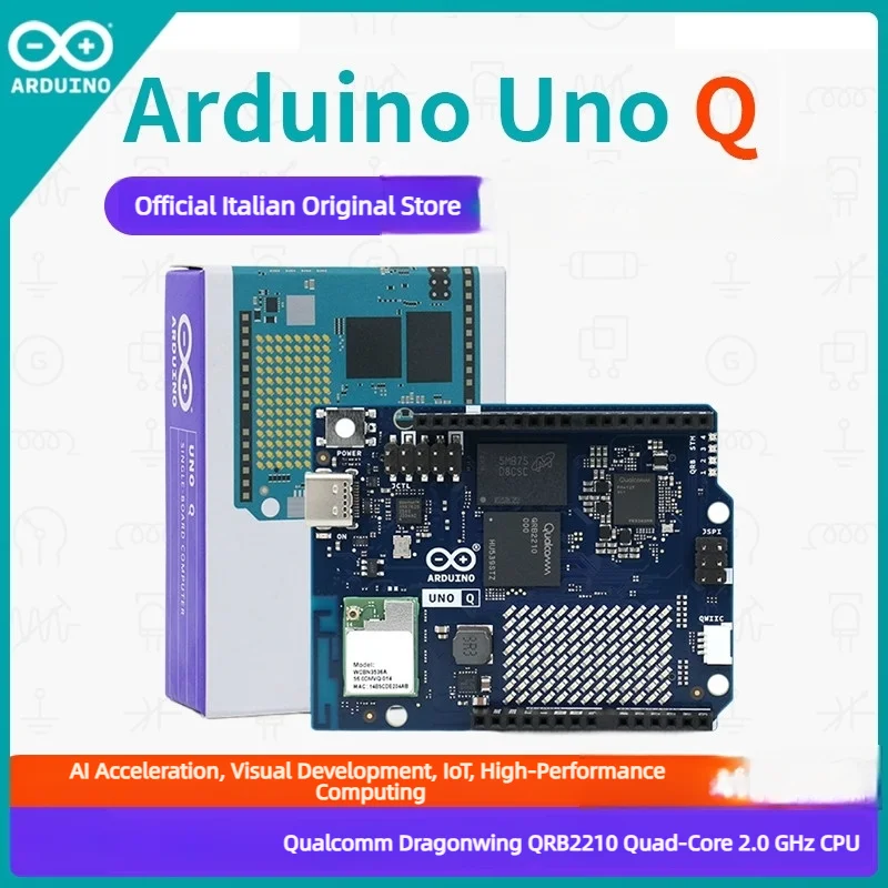 Arduino Uno Q Development Board With Qualcomm Qrb2210 Quad Core 2.0ghz Cpu Wifi 5 Bluetooth 5.1 For Iot And Ai Projects