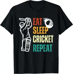 Eet Slaap Cricket Herhaal Cricket Speler Jeugd Mannen Jongens Kids T-shirt Unisex Zomer Streetwear Tops Heren Kleding Camiseta Hombre