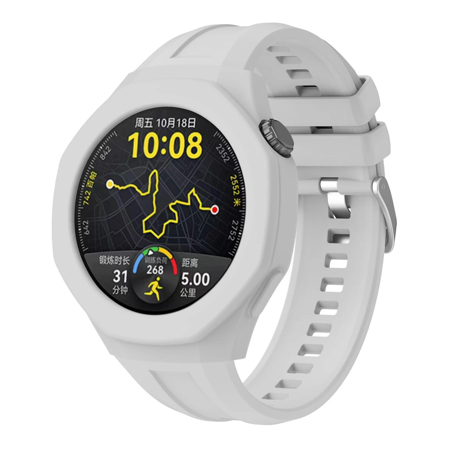 Silicone Strap For Huawei Watch GT5 Pro 46mm Smart Watch Band + Protective Case