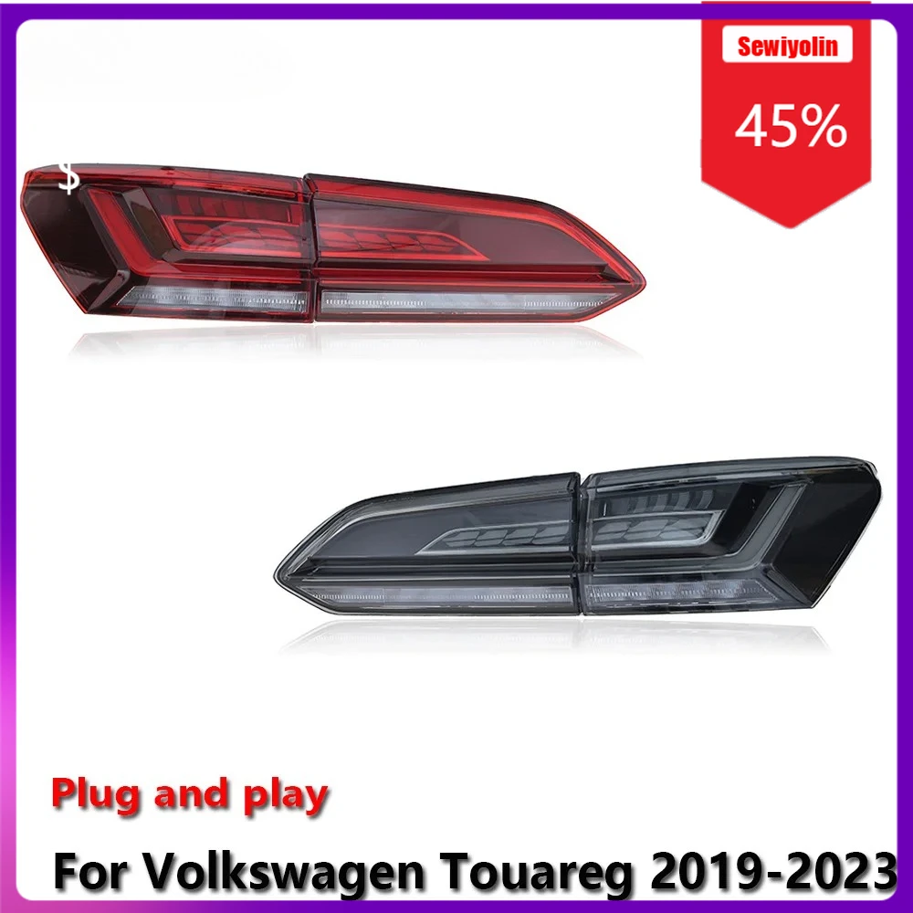 

Sewiyolin Автомобильные светодиодные фонари в сборе для VW Touareg 2019-2023 Авто противотуманные DRL Тормозной указатель поворота Plug and Play
