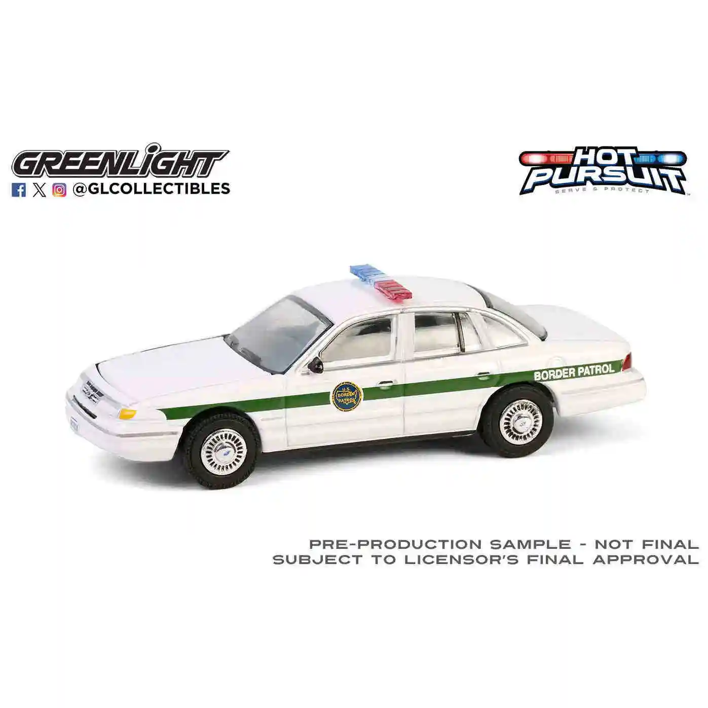 

GreenLight 1:64 U.S. Customs and Border Protection Border Patrol-1997 Ford Crown Victoria Diecast Alloy Car Model Collectible
