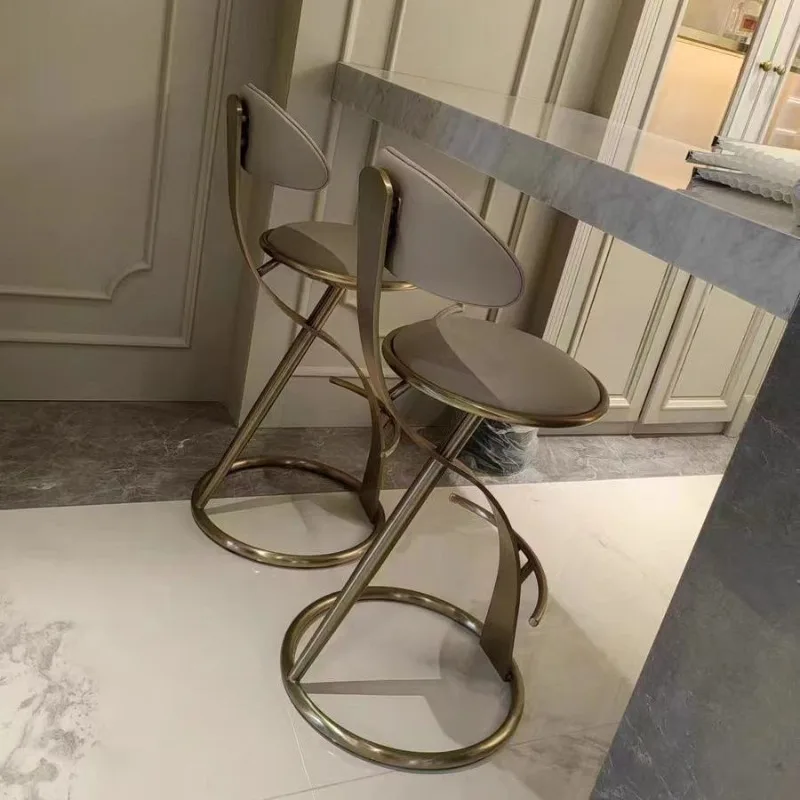 

Modern Minimalist Bar Stool Designer Counter Chair with Backrest High Quality Kitchen Island Stool for Home Elegant Tall Seating