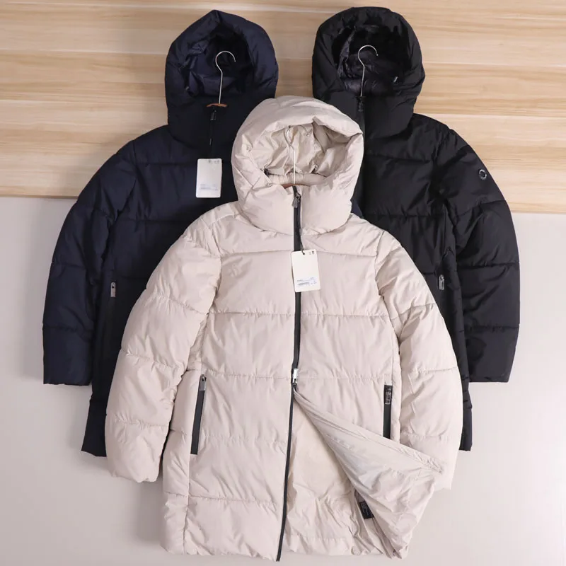 

Мужское осенне-зимнее деловое повседневное теплое хлопковое пальто средней длины с капюшоном Faion Urban Sle Long Sve Color