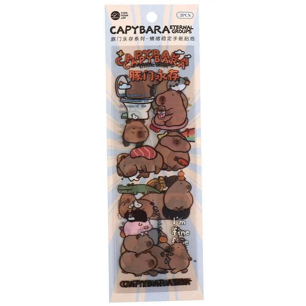 Animals Capybara Capybara Guka Stickers Waterproof DIY Sticker Capybara Stickers Toy Cartoon Brown Animals Stickers Phone Decor