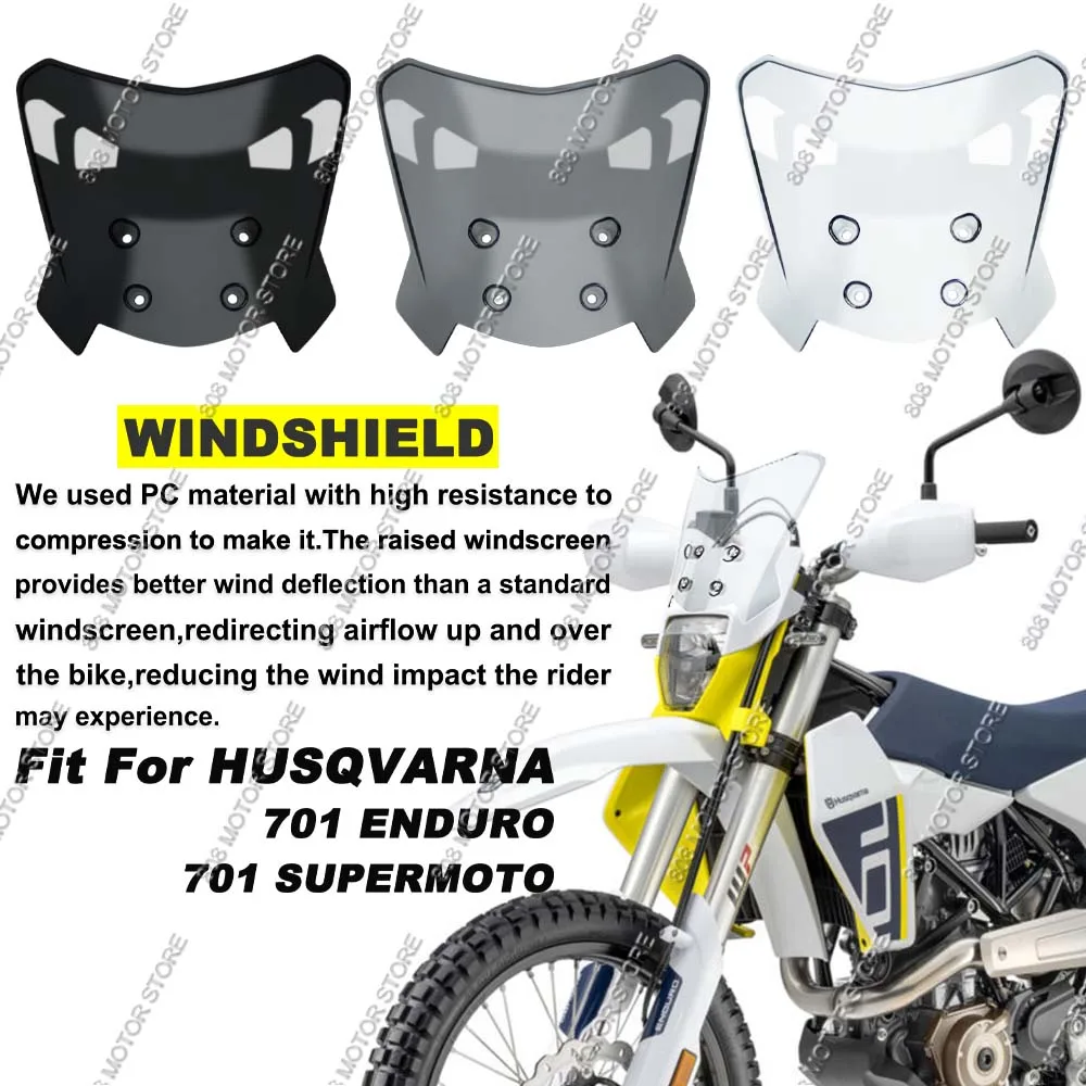 

For Husqvarna 701 Enduro/Supermoto Motorcycle Universal Windscreen Windshield Covers Screen