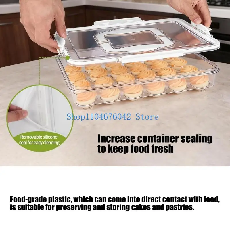 

5asd 2Pcs Clear Plastic Eggs Holders Box with Silicone Seal and Handle Prevent Sliding Perfect for Deviled Eggs and Parties