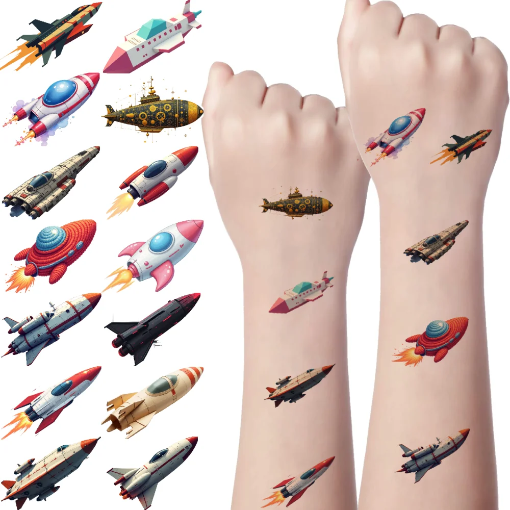63 قطعة ملصقات مساحة الوشم المؤقت ملصقات الوشم المؤقت ملصقات الزخرفية للأطفال أكتاف الخدين