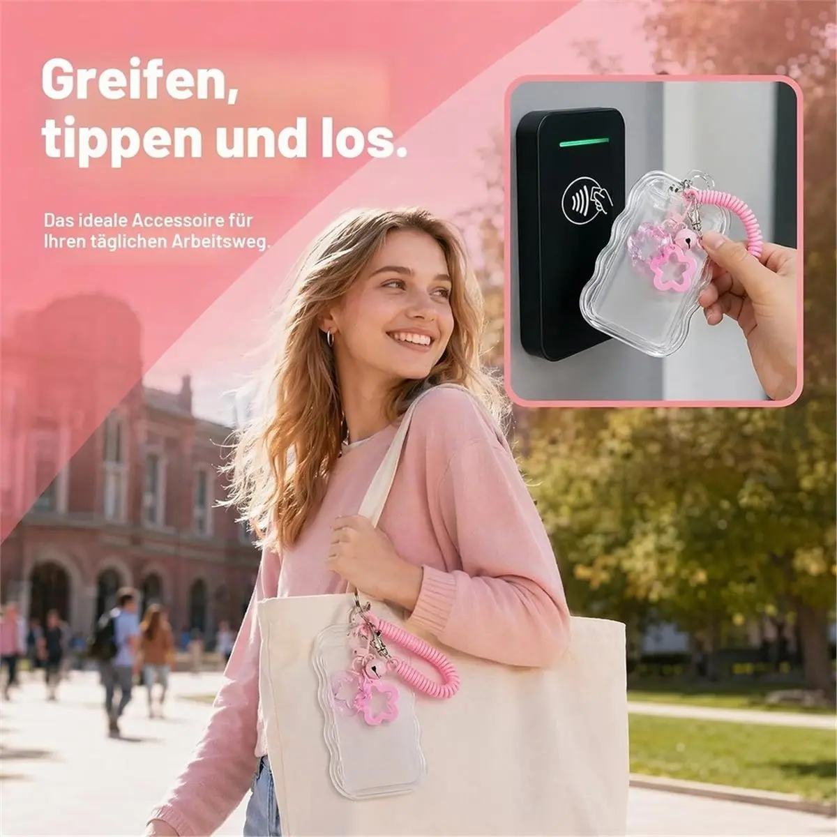 Photocard Holder with Coil Lanyard - ID Card Holder (Pack of 3) - Suitable for ID Cards, Idol Photo, Transit Passes