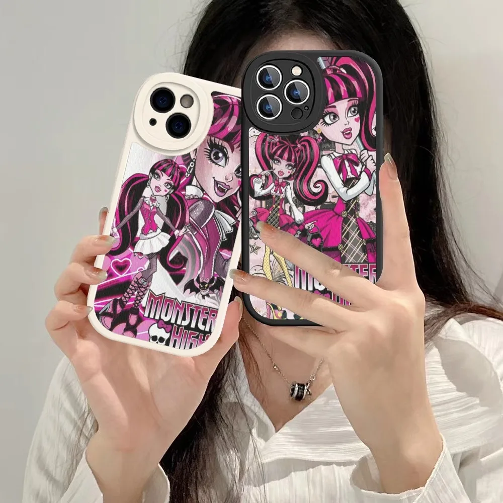 M-Monsters H-High Anime Phone Case Hard Leather For IPhone 16 15 14 13 12 Mini 11 14 Pro Max Xs X Xr 7 8 Plus Fundas