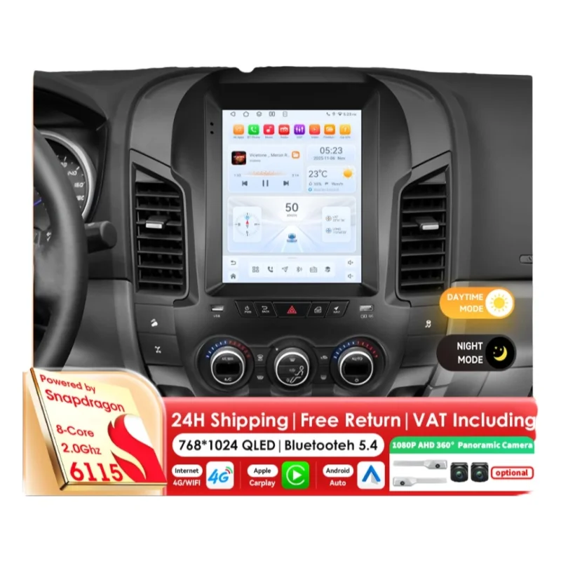 9,7-Zoll-360-Kamera-Auto-Intelligentes-System für Ford Ranger F250 2011 - 2015 Carplay Android Auto Radio 6115 8-Kern-Multimedia-Player