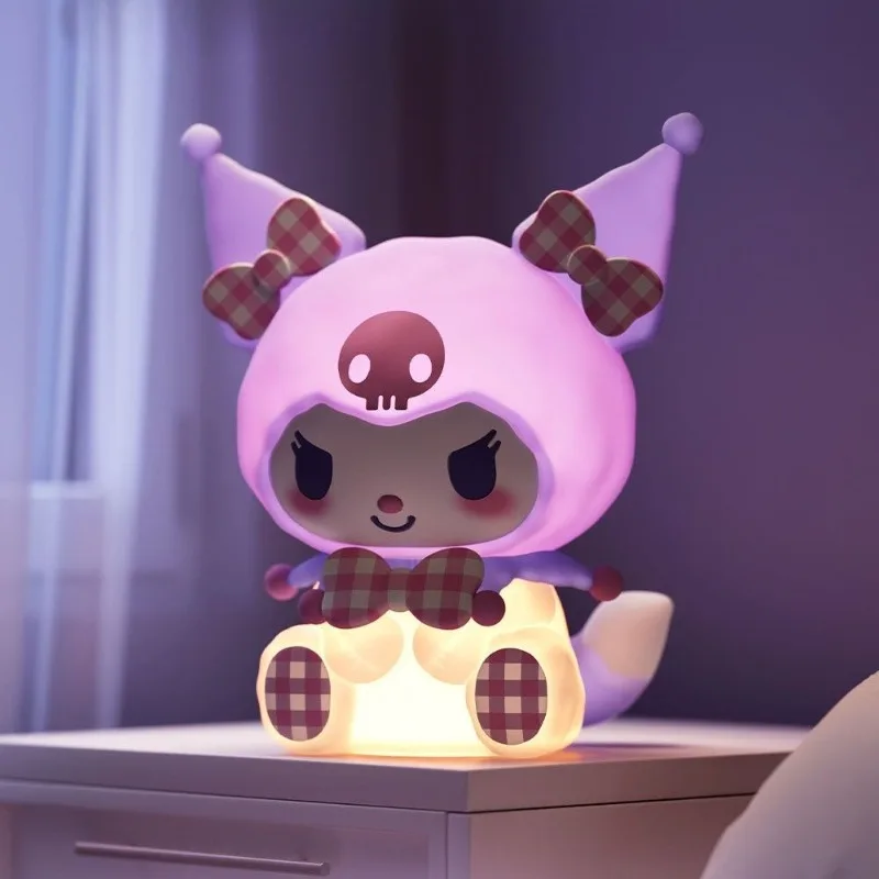 Kuromi Dekoracja stołu Cartoon LED Silikonowe lampki nocne Ozdoby oświetleniowe Zabawki Prezenty świąteczne Party DIY Biżuteria