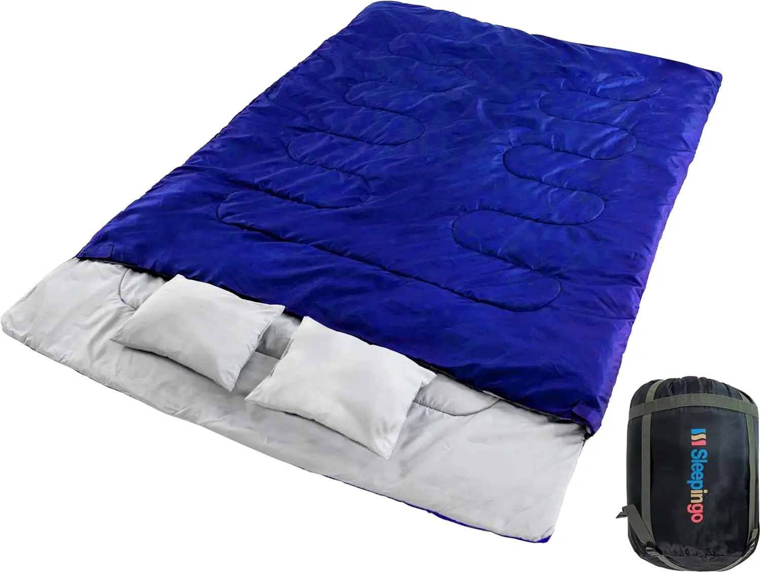 

Waterproof Queen Sleeping Bag for Two Adults - Camping, Hiking, Backpacking, Truck or Tent Use