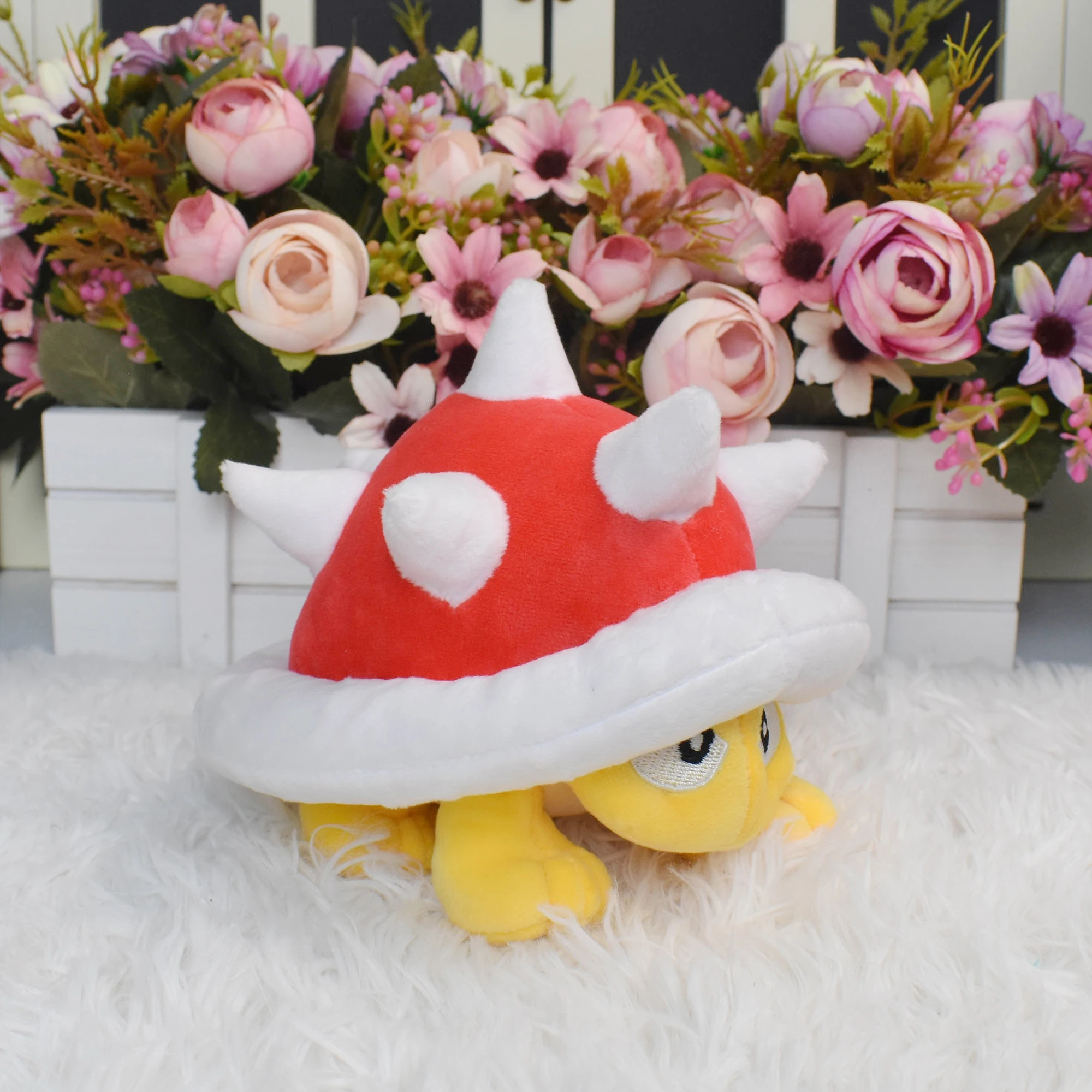 Spiny Shell Koopa Plush Toys Small Soft Stuffed Game Character with Spiky Koopa Back Cute Collectible for Fans Red 5.5inch view 5