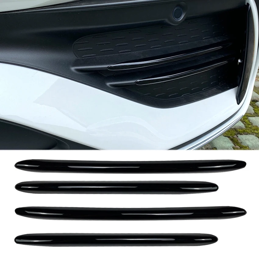 Car Front Bumper Splitter Spoilers Fog Lamp Grille Cover Trim for Mercedes-Benz C-Class W206 C200 C260 2022+ AMG Black