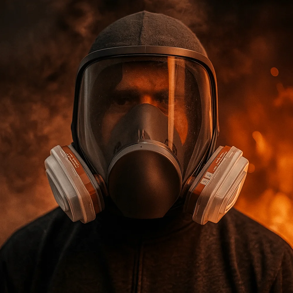 7 In 1 Set Industrial Mask Silicone Mask Dust Filter Full Face Mask Full Facepiece Large View Spray Paint Respirator