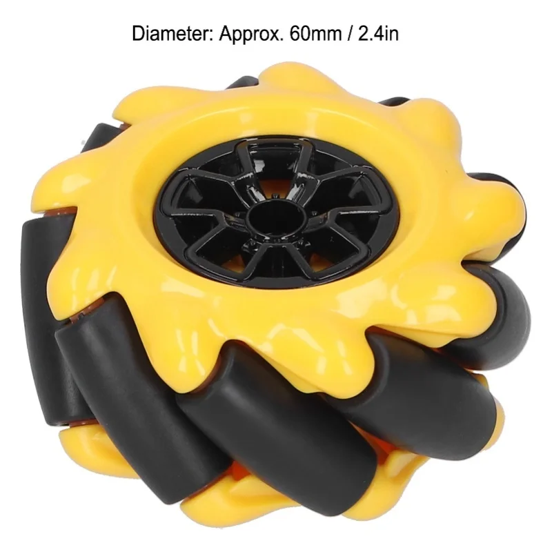 Mecanum roue omnidirectionnelle Robot intelligent pièces de voiture accessoires bricolage composants de jouets 60mm (2 paires)