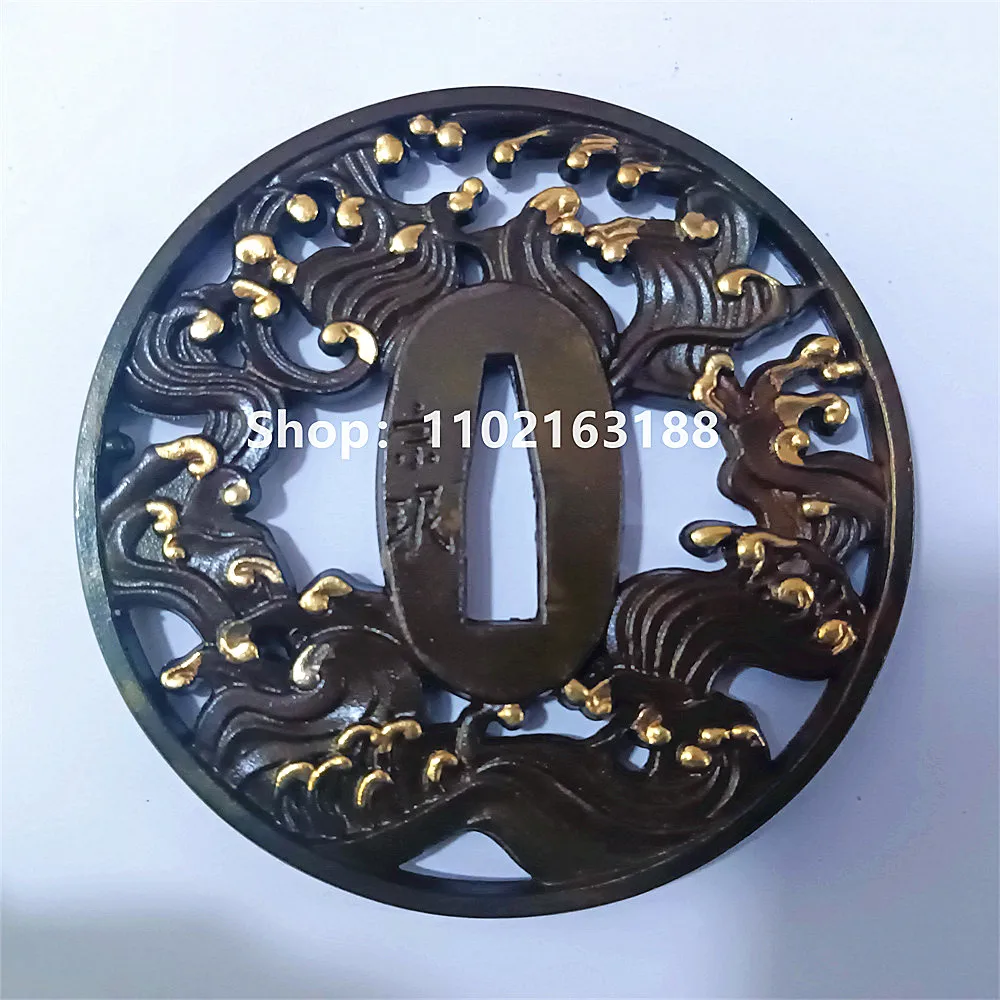 High Quality Copper Brass Material Tsuba Handguard Guard Fuchi Kashira Menuki For Real Japanese Samurai Katana Sword Fittings