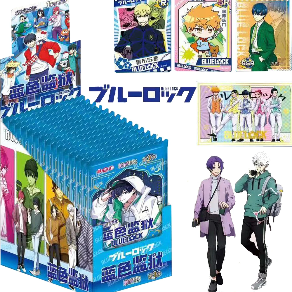 

Japanese Anime BLUE LOCK Collection Cards Fashion Pack Rin Itoshi Jingo Raichi Q-version Cute Cards Children Christmas Gifts