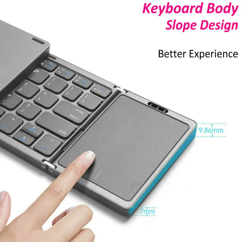 Fold Folding Foldable 5.1 Bluetooth Keyboard with Touchpad for Windows Android ios mac computer tablet pc phone etc. mini