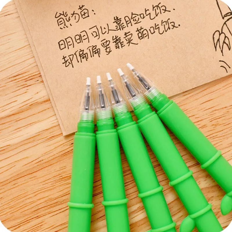 Imagem -06 - Panda dos Desenhos Animados Bamboo Gel Pen Black Ink Signature Canetas Escritório e Material Escolar Bonito 0.5 mm 36 Pcs Lote