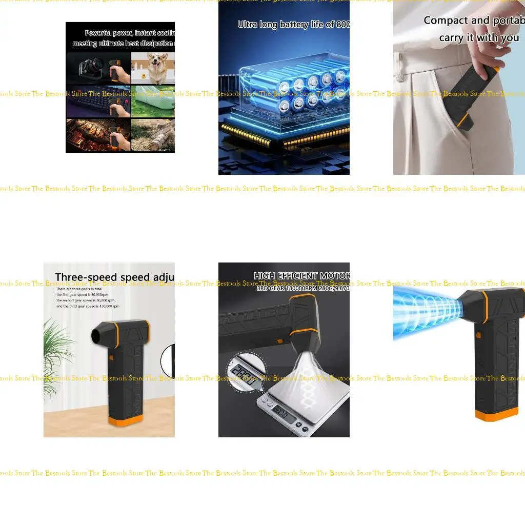

12PF Rechargeable 130000RPM Brushless Motor Air Blower Jet Fan Handheld Dust Blower Speed Adjustment For Industrial Use