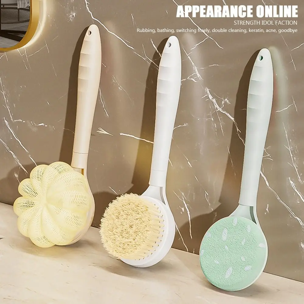 Creative Long Handle Bath Brush Back Rubbing Massager Scalable Shower Brush Cleaning Tools Soft Body Exfoliating Brush