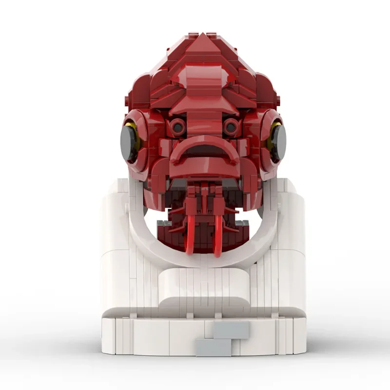 Acessórios de filme clássico figura de guerra espacial estátua almirante ackbar busto blocos de construção moc modelo de montagem crianças brinquedo presente aniversário