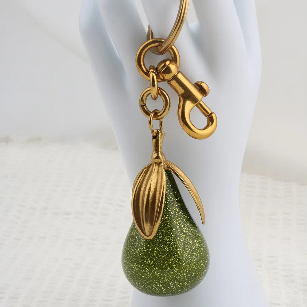 حقيبة سحر لمدرب Goyard حقيبة يد حقيبة كتف رائعة كريستال أخضر الكمثرى قلادة المرأة المفاتيح الملحقات