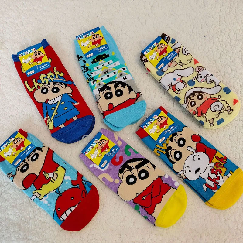 Anime Multiple Styles Crayon Shin-Chans Cotton Socks Soft Comfortable Breathable Anime Short Socks Daily Leisure for Girls Boys