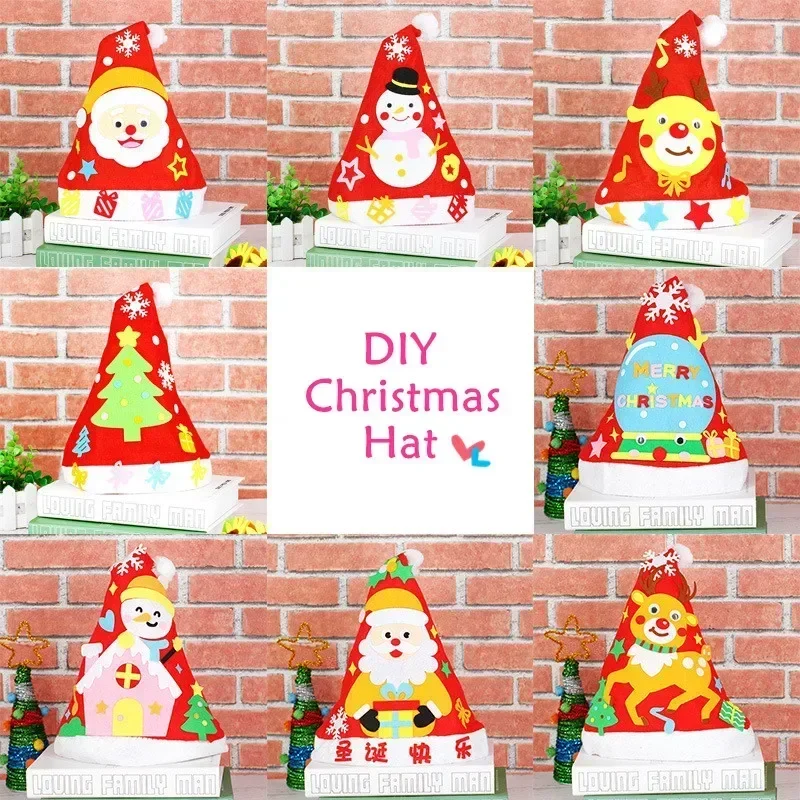 DIY Christmas Decoration Handicraft Craft Toys Socks Hat Handbag Kindergarten Handmade Materials Kits Kids Gifts