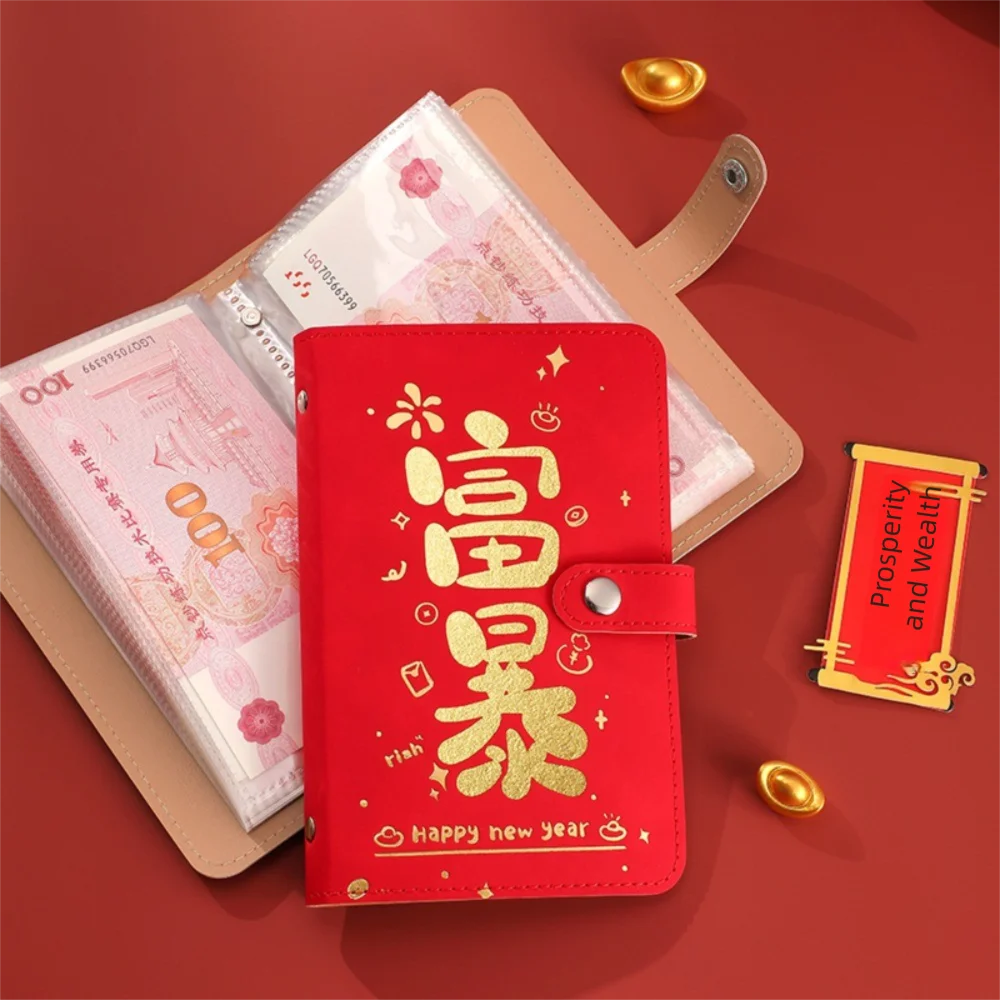 Erhalten Sie nach Nacht mit 100 Umschlägen, Geldspar-Challenge, PU, großes Fassungsvermögen, Spar-Ordner, Geld sparen, wasserdicht