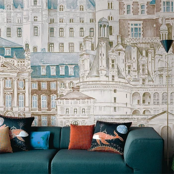 מותאם אישית מודרני קריקטורה אגדה טירת קיר בד קיר רקעים לילדים של חדר שינה בניין רקע 3D טפט