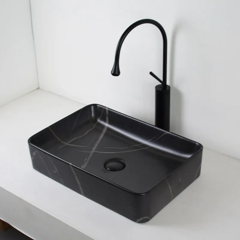 Ceramic Counter Basin Matte Black Wash Basin Marble Wash Basin Washbasin Nordic Loft Retro Bar