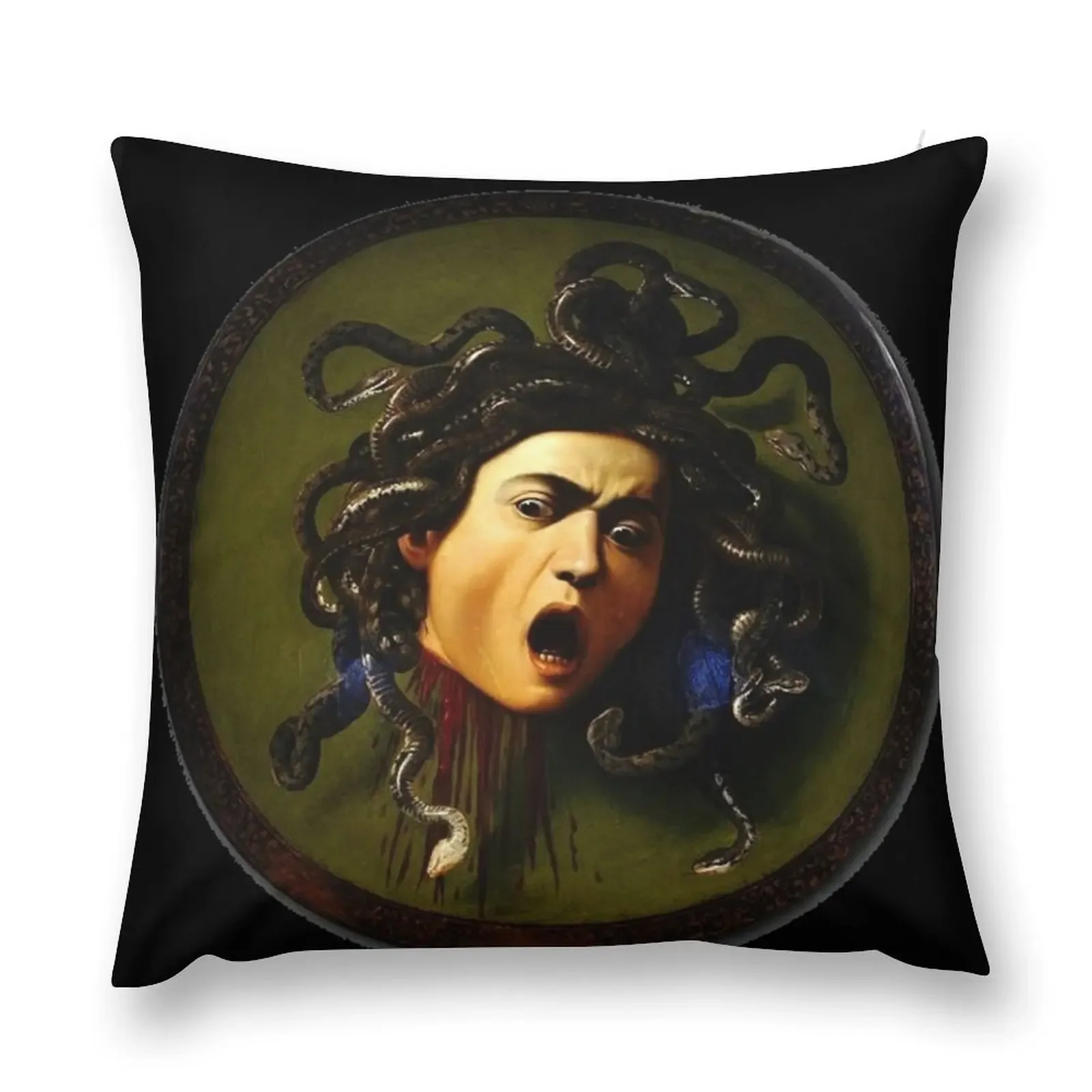 “Head of Medusa” by Caravaggio Medusa Adult Halloween Throw Pillow Cushion Covers For Living Room Sofa Covers pillow