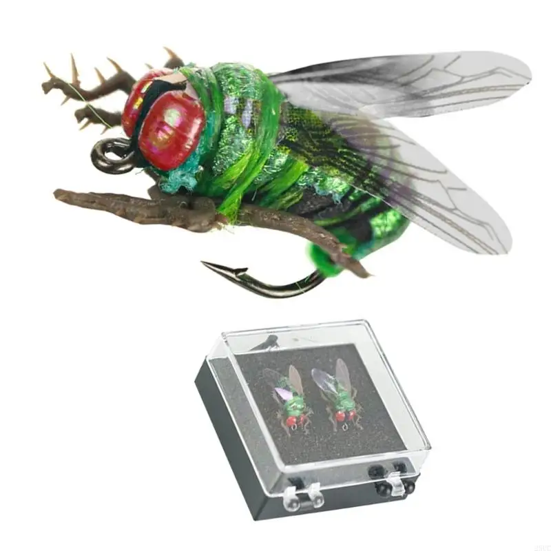 

2pcs Fly Bees Floating Lure with Box Fly Fishing Hook Baits Insect Lure