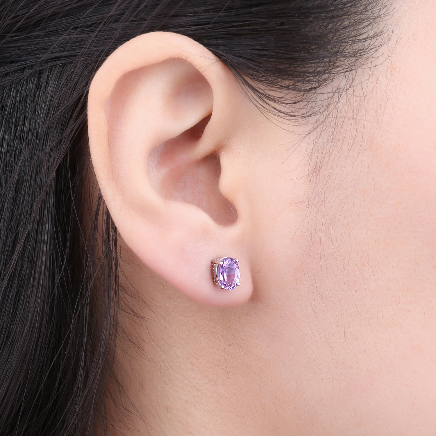 JewelryPalace Oval Natural Amethyst Citrine Garnet Topaz Peridot 925 Sterling Silver Earrings for Woman