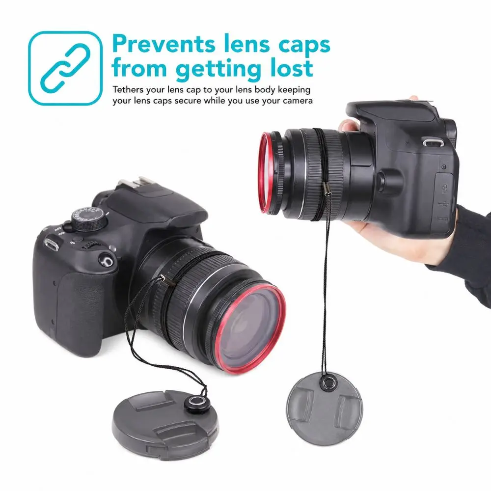 5pcs Portable Prevent Lost Lens Cap Leash Anti-Loss Lightweight Lens Cap Tether Universal Lens Tethe DSLR